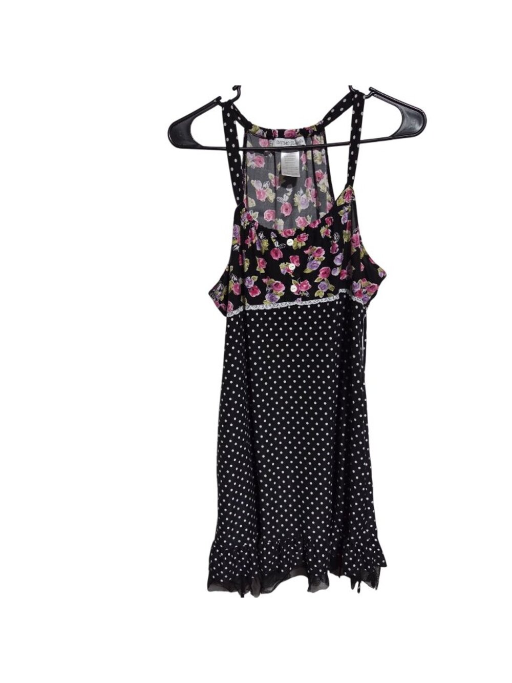 Vintage Intimo Donatella Nightgown Size Large Floral Lace Sleeveless Nightie PJs